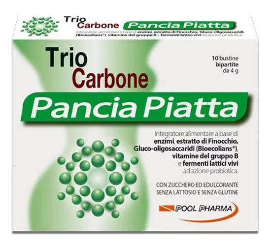 TRIOCARBONE PANCIA PIATTA 10 BUSTINE BIPARTITE 4 G - farmacialombardia.it