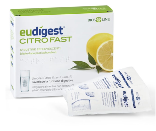 BIOSLINE EUDIGEST CITRO FAST 12 BUSTINE EFFERVESCENTI - farmacialombardia.it