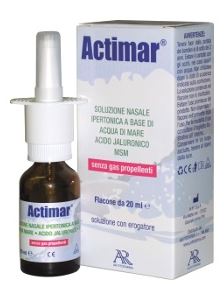ACTIMAR SOLUZIONE NASALE SPRAY SALINA 3% CON ACIDO IALURONICO + MSM 20 ML CON EROGATORE - farmacialombardia.it