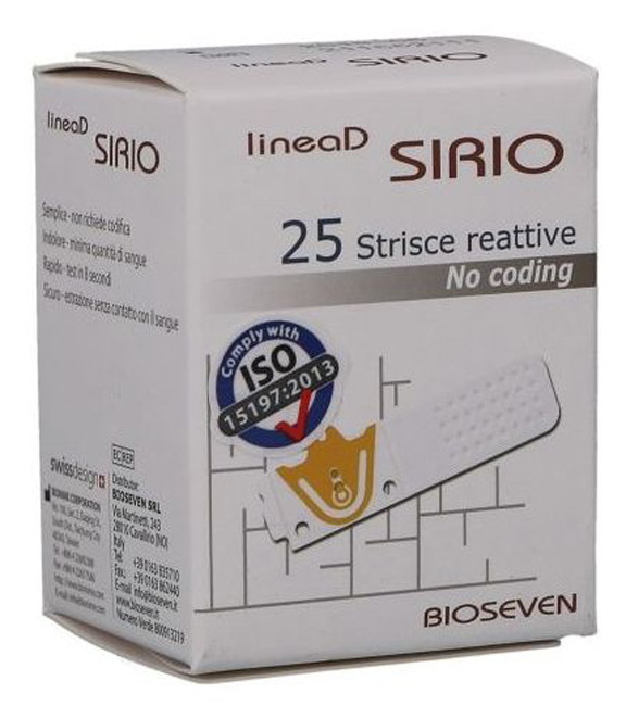 STRISCE MISURAZIONE GLICEMIA LINEA D SIRIO 25 PEZZI - farmacialombardia.it