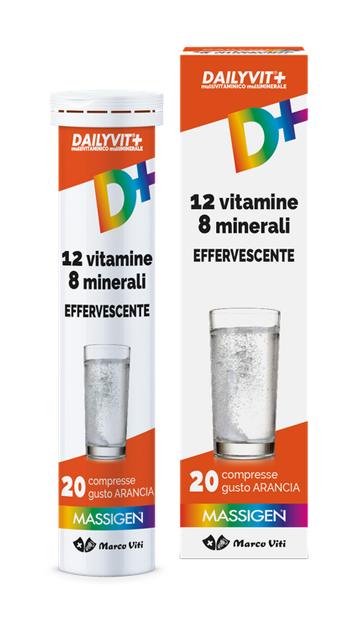 MASSIGEN DAILYVIT 12 VITAMINE 8 MINERALI EFFERVESCENTE 20 COMPRESSE - farmacialombardia.it