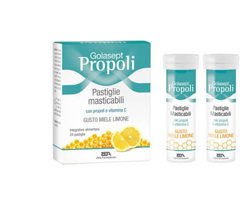 GOLASEPT PROPOLI 24 COMPRESSE MASTICABILI MIELE LIMONE - farmacialombardia.it