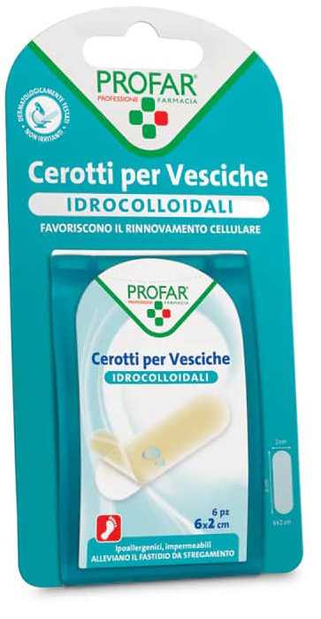 CEROTTO VESCICHE IDROCOLLOIDALE PROFAR 6X2 CM 6 PEZZI - farmacialombardia.it