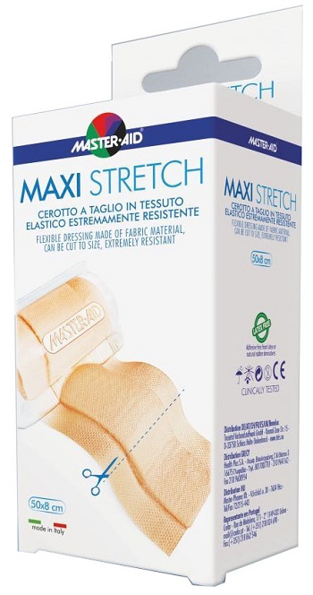MASTER-AID STRETCH CEROTTO A TAGLIO IN TESSUTO ELASTICO RESISTENTE 50 X 8 CM - farmacialombardia.it