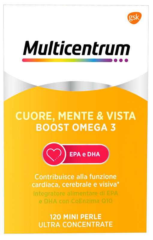 MULTICENTRUM CUORE MENTE E VISTA BOOST OMEGA 3 120 MINI PERLE - farmacialombardia.it