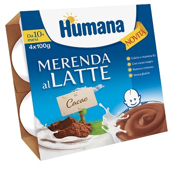 HUMANA MERENDA AL LATTE GUSTO CIOCCOLATO 100 G 4 PEZZI - farmacialombardia.it