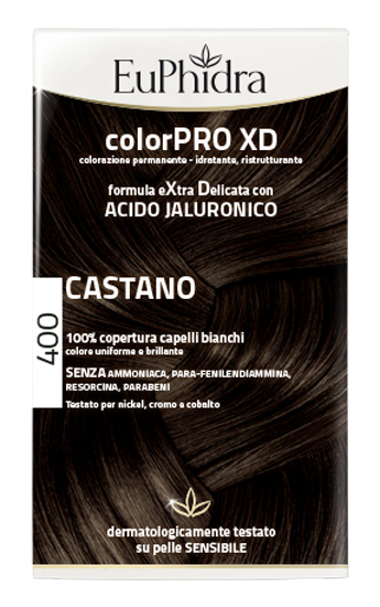 EUPHIDRA COLORPRO XD 400 CASTANO GEL COLORANTE CAPELLI IN FLACONE + ATTIVANTE + BALSAMO + GUANTI - farmacialombardia.it