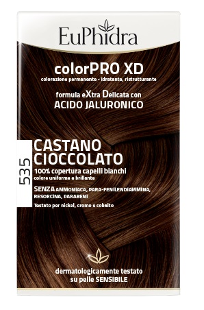 EUPHIDRA COLORPRO XD 535 CASTANO CIOCCOLATO GEL COLORANTE CAPELLI IN FLACONE + ATTIVANTE + BALSAMO + GUANTI - farmacialombardia.it