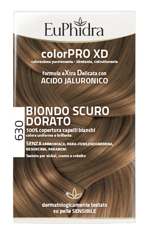 EUPHIDRA COLORPRO XD 630 BIONDO SCURO DORATO GEL COLORANTE CAPELLI IN FLACONE + ATTIVANTE + BALSAMO + GUANTI - farmacialombardia.it