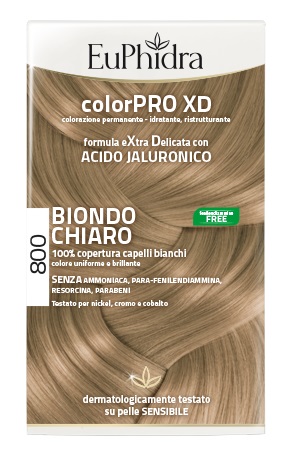 EUPHIDRA COLORPRO XD 800 BIONDO CHIARO GEL COLORANTE CAPELLI IN FLACONE + ATTIVANTE + BALSAMO + GUANTI - farmacialombardia.it