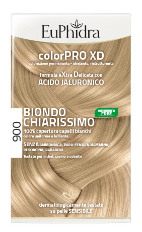 EUPHIDRA COLORPRO XD 900 BIONDO CHIARISSIMO GEL COLORANTE CAPELLI IN FLACONE + ATTIVANTE + BALSAMO + GUANTI - farmacialombardia.it