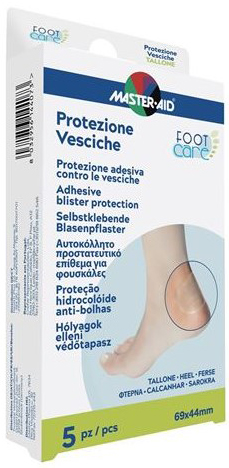 IDROCOLLOIDE MASTER-AID FOOTCARE VESCICHE TALLONE 69X44 MM 5 PEZZI A1 - farmacialombardia.it
