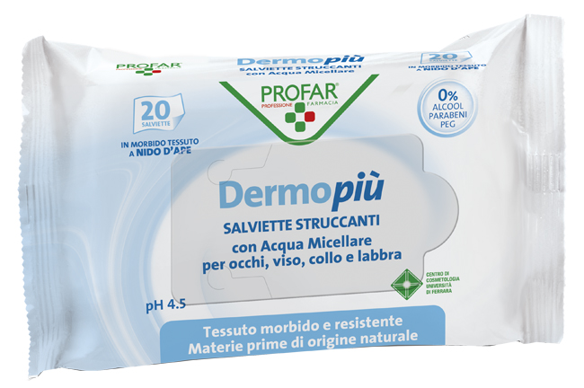 DERMO PIU' SALVIETTINE STRUCCANTI 20 PEZZI PROFAR - farmacialombardia.it