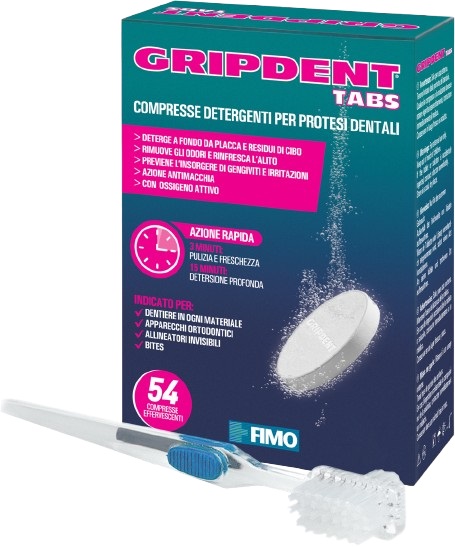 GRIPDENT TABS 54 COMPRESSE + SPAZZOLINO PULITORE - farmacialombardia.it
