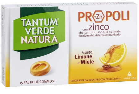 TANTUM VERDE NATURA 15 PASTIGLIE GOMMOSE LIMONE & MIELE - farmacialombardia.it