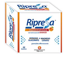 RIPRESA 30BUST 10G INTEGRATORE ALIMENTARE DI MAGNESIO E POTASSIO BUSTINE EFFERVESCENTI UTILE NEGLI STATI DI STANCHEZZA - farmacialombardia.it