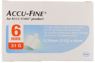 AGO PER PENNA DA INSULINA ACCU-FINE PEN NEEDLE ACCU-CHEK GAUGE 31 X 6MM 100 PEZZI - farmacialombardia.it
