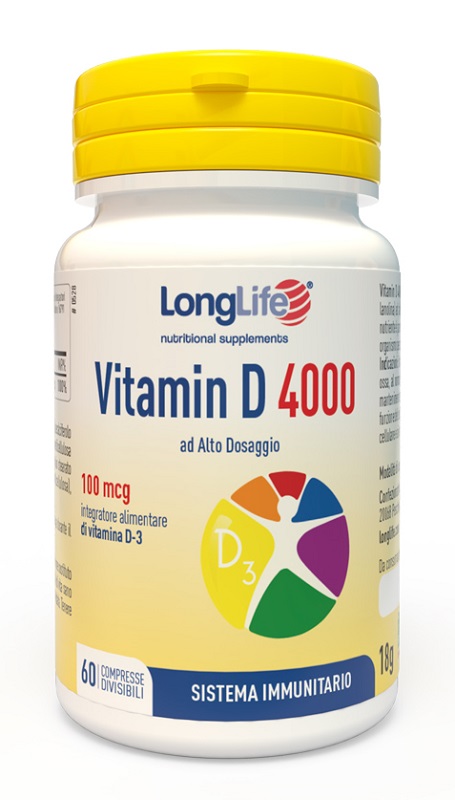 LONGLIFE VITAMIN D 4000UI 60 COMPRESSE DIVISIBILI - farmacialombardia.it