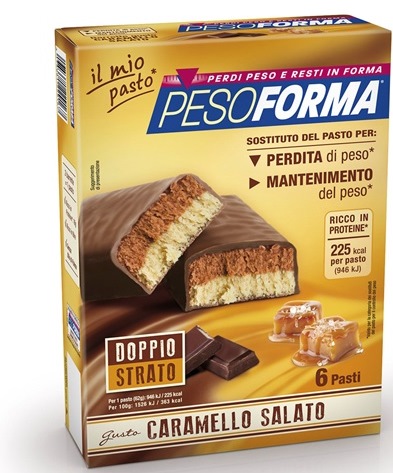 PESOFORMA BARRETTA AL CARAMELLO SALATO 12 PEZZI DA 31 G - farmacialombardia.it