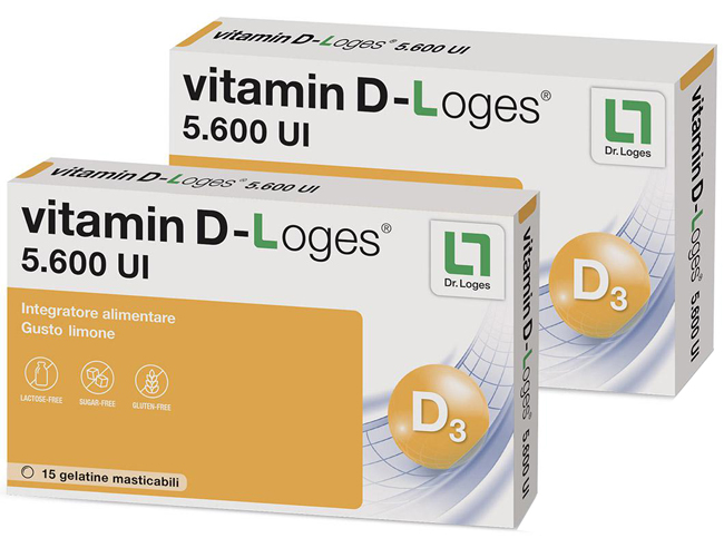 VITAMIN D-LOGES 30 GELATINE MASTICABILI GUSTO LIMONE 42 G - farmacialombardia.it