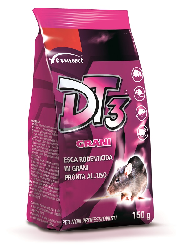 DT3 GRANI ESCA RODENTICIDA PRONTA ALL'USO BUSTA 150 G USO NON PROFESSIONALE - farmacialombardia.it
