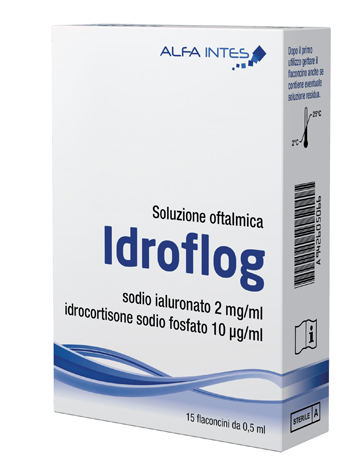 SOLUZIONE OFTALMICA IDROFLOG A BASE DI IALURONATO DI SODIO E IDROCORTISONE SODIO FOSFATO 15 FLACONCINI DA 0,5 ML - farmacialombardia.it