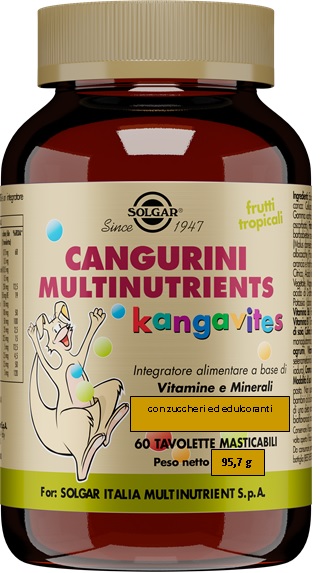CANGURINI MULTINUTRIENTS FRUTTI TROPICALI 60 TAVOLETTE - farmacialombardia.it