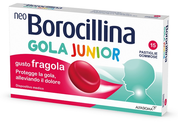 NEOBOROCILLINA GOLA JUNIOR 15 PASTIGLIE GUSTO FRAGOLA - farmacialombardia.it