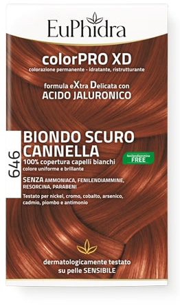 EUPHIDRA COLORPRO GEL COLORANTE CAPELLI XD 646 CANNELLA 50 ML IN FLACONE + ATTIVANTE + BALSAMO + GUANTI - farmacialombardia.it