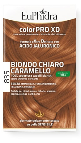 EUPHIDRA COLORPRO GEL COLORANTE CAPELLI XD 835 CARAMELLO 50 ML + ATTIVANTE + BALSAMO + GUANTI - farmacialombardia.it