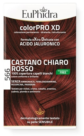 EUPHIDRA COLORPRO GEL COLORANTE CAPELLI XD 566 CASTANO CHIARO ROSSO 50 ML + ATTIVANTE + BALSAMO + GUANTI - farmacialombardia.it