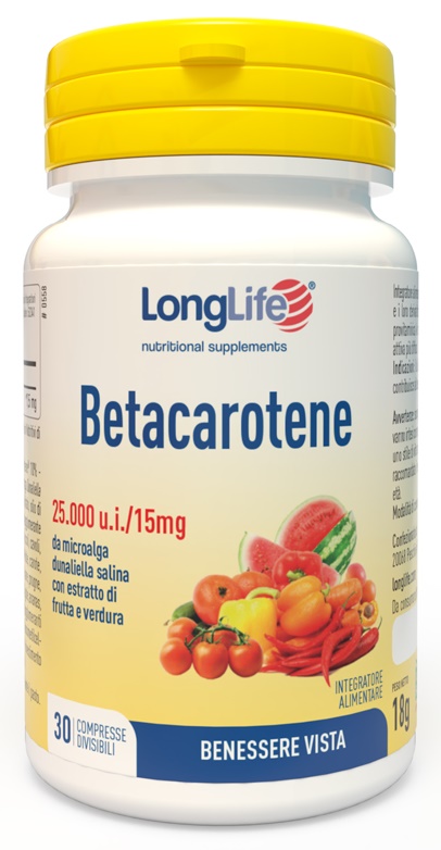 LONGLIFE BETACAROTENE 25000 UI 30 COMPRESSE - farmacialombardia.it