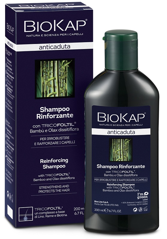 BIOKAP SHAMPOO RINFORZANTE ANTICADUTA CON TRICOFOLTIL NUOVA FORMULA 200 ML - farmacialombardia.it