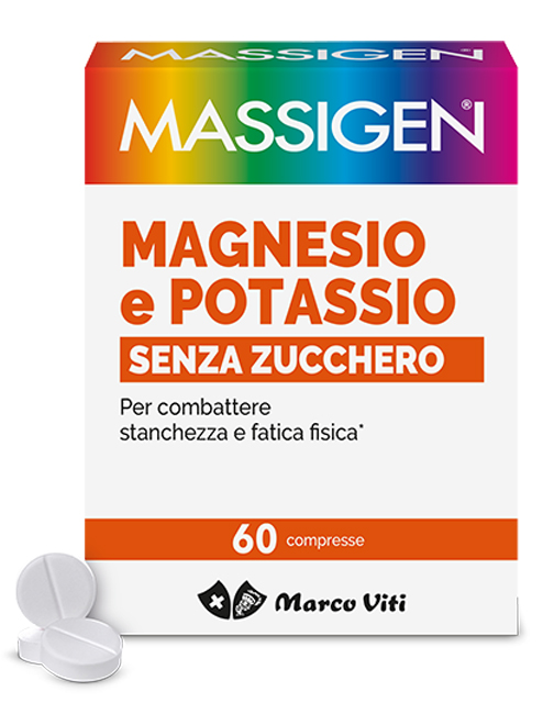 MASSIGEN MAGNESIO POTASSIO SENZA ZUCCHERI 60 COMPRESSE - farmacialombardia.it