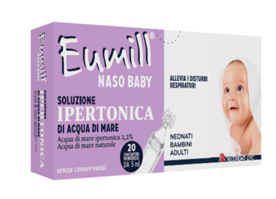 EUMILL NASO BABY SOLUZIONE IPERTONICA 20 CONTENITORI MONODOSE 5 ML - farmacialombardia.it