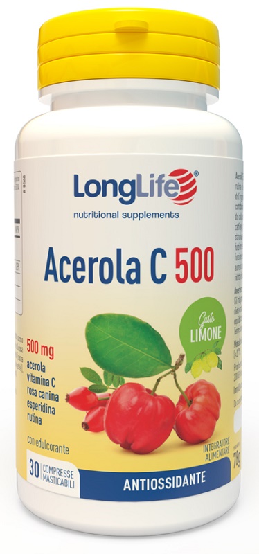 LONGLIFE ACEROLA C500 LIMONE 30 COMPRESSE MASTICABILI - farmacialombardia.it
