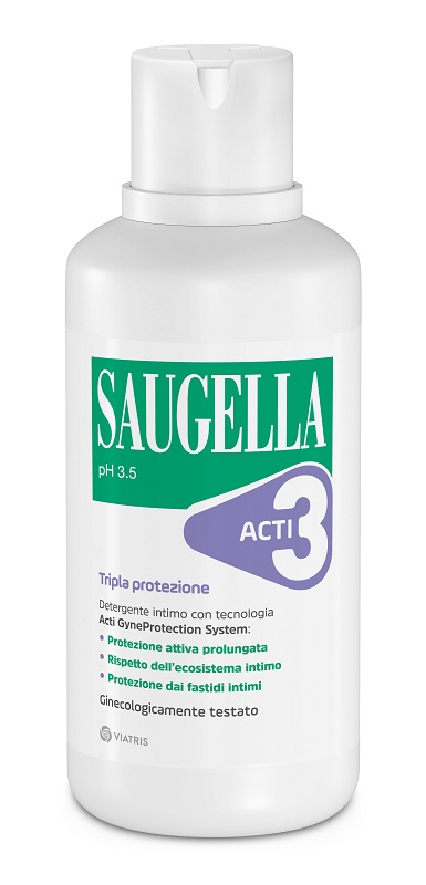 SAUGELLA ACTI3 TRIPLA PROTEZIONE DETERGENTE INTIMO 500 ML - farmacialombardia.it