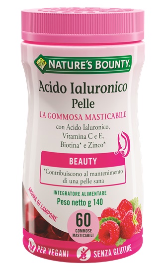 NATURE'S BOUNTY ACIDO IALURONICO PELLE 60 GOMMOSE MASTICABILI - farmacialombardia.it