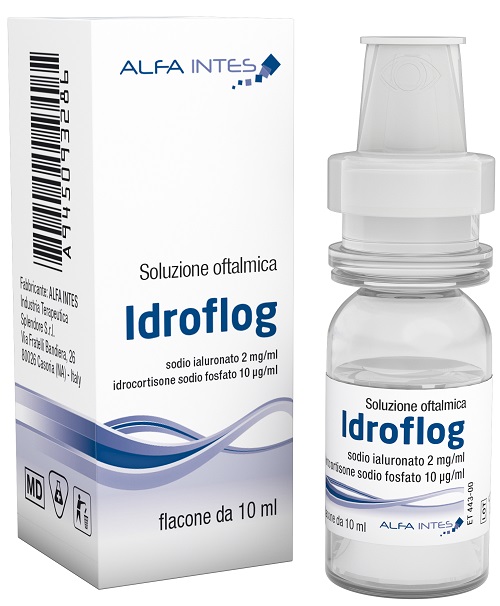 SOLUZIONE OFTALMICA IDROFLOG ACIDO IALURONATO 2 MG/ML E IDROCORTISONE SODIO FOSFATO 10 MCG/ML 10 ML - farmacialombardia.it