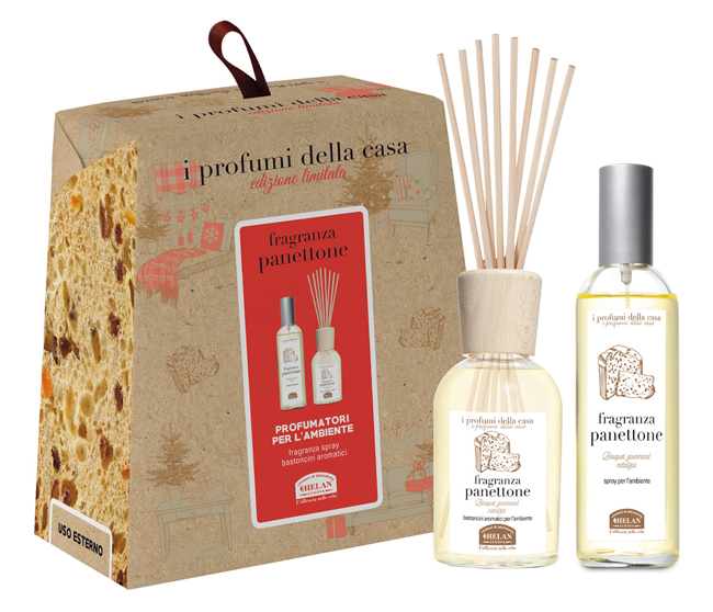 I PROFUMI DELLA CASA SET PANETTONE 1 SPRAY AMBIENTE 100 ML + BASTONCINI AROMATICI AMBIENTE 100 ML - farmacialombardia.it