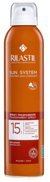 RILASTIL SUN SYSTEM TRANSPARENT SPRAY SPF15 200 ML - farmacialombardia.it