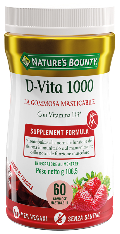 NATURE'S BOUNTY D VITA 1000 60 GOMMOSE MASTICABILI - farmacialombardia.it