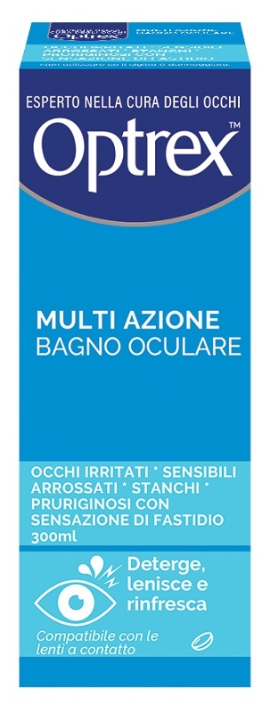 BAGNO OCULARE OPTREX MULTI AZIONE 300 ML + OCCHIERA FLESSIBILE - farmacialombardia.it
