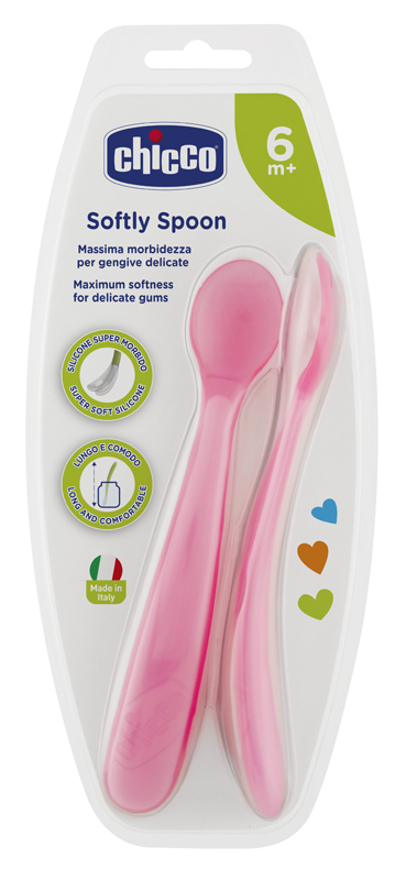 CHICCO CUCCHIAIO SILICONE FEMMINILE BI PACK 6M+ - farmacialombardia.it