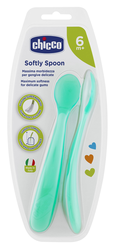 CHICCO CUCCHIAIO SILICONE MASCHILE BI PACK 6M+ - farmacialombardia.it