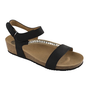 SBRILLI NUBUCK + ORNAMENT BEADS WOMENS BLACK 37 - farmacialombardia.it