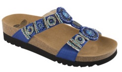 BOGOTA' WEDGE SATIN+BEADS WOMENS BLUE 37 - farmacialombardia.it