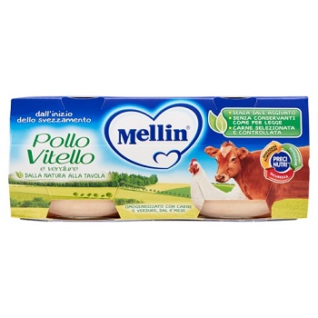 MELLIN OMOGENEIZZATO POLLO VITELLO CON VERDURE 2 X 80 G - farmacialombardia.it