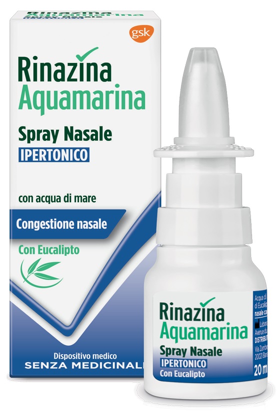 RINAZINA AQUAMARINA SPRAY NASALE IPERTONICO CON EUCALIPTO 20 ML - farmacialombardia.it