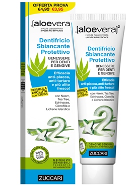 ALOEVERA2 DENTIFRICIO SBIANCANTE PROTETTIVO CON STEVIA 100 ML - farmacialombardia.it